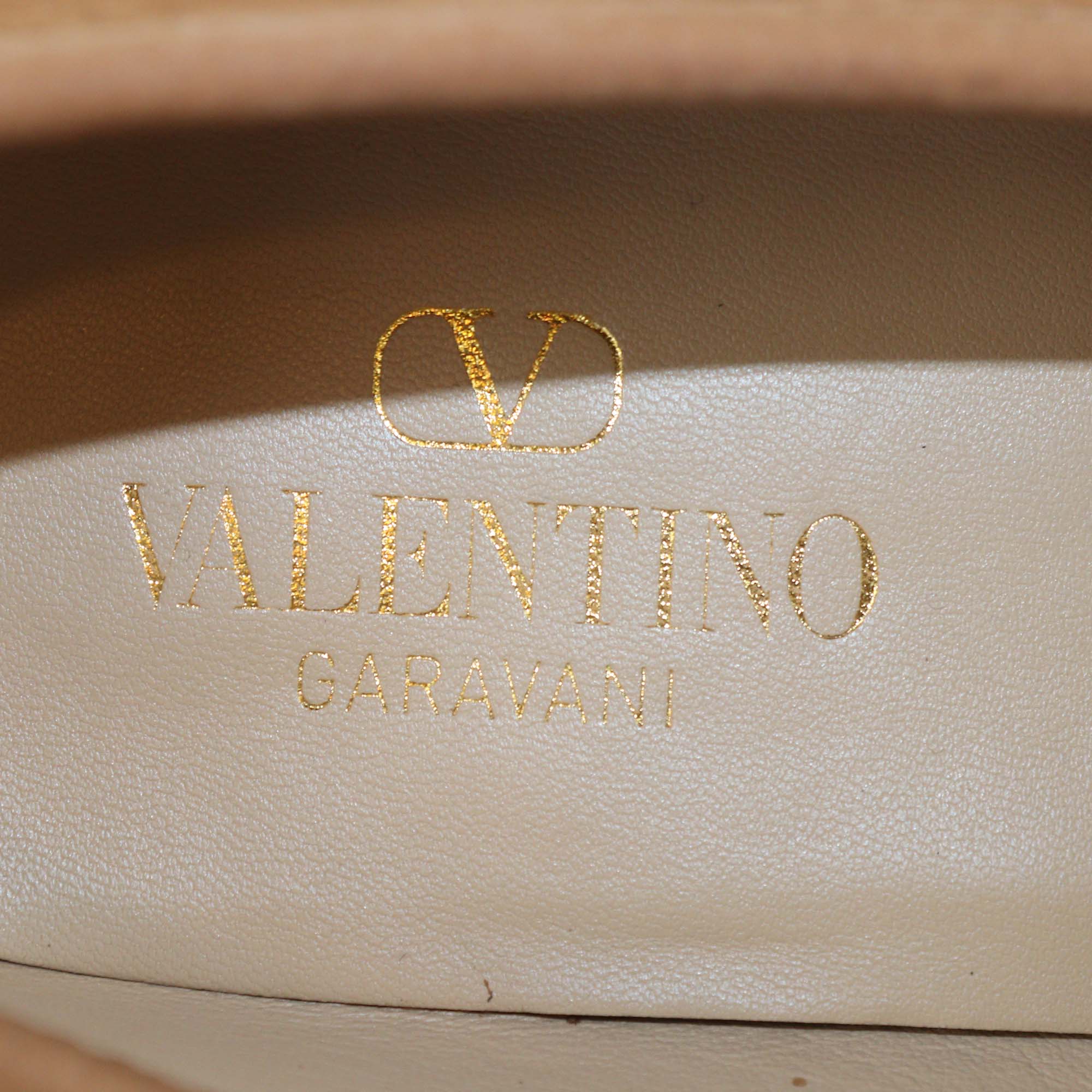 Valentino Tobacco VLogo Deerskin Nubuck Signature Loafers