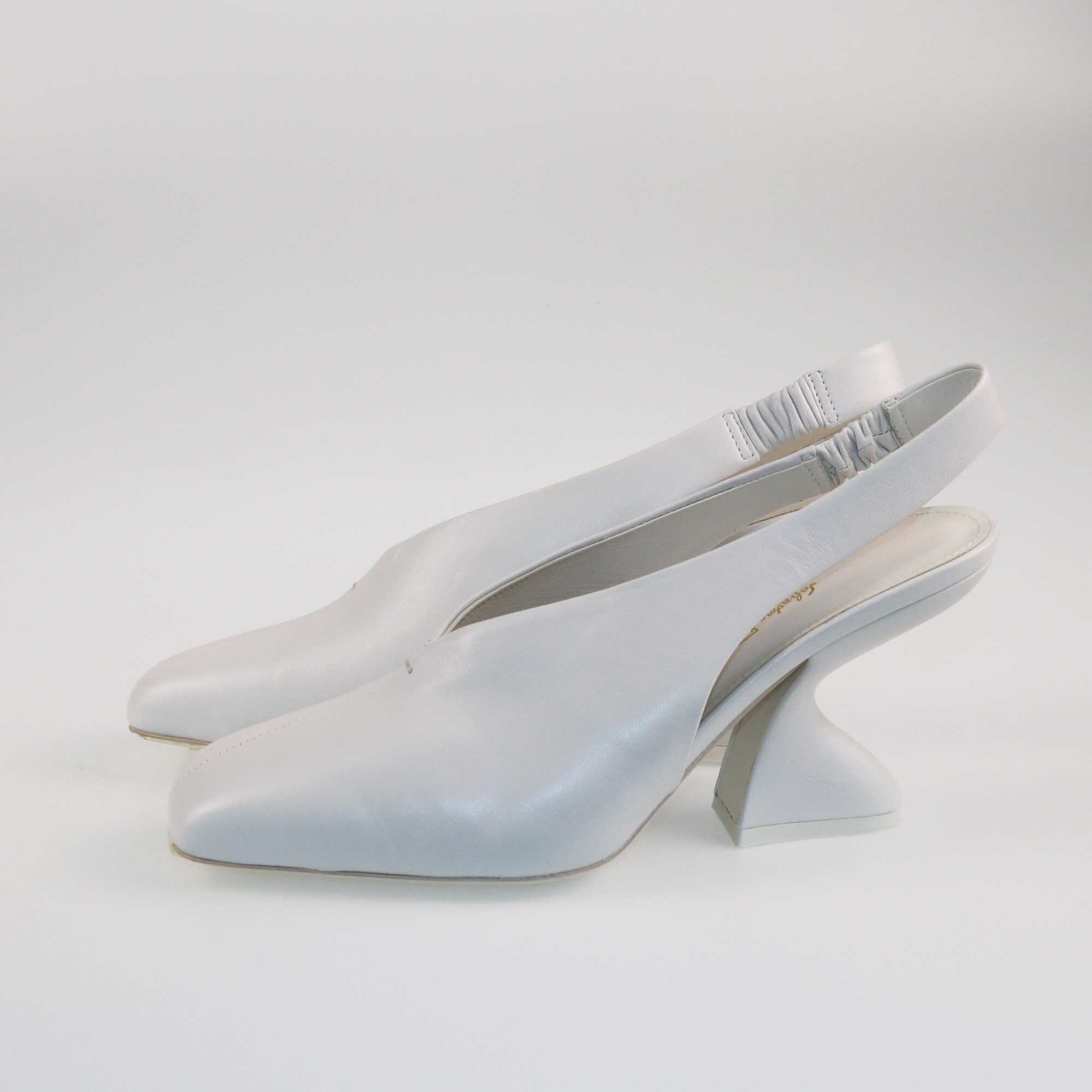 Salvatore Ferragamo White Sloane Slingback Pumps Shoes Salvatore Ferragamo 