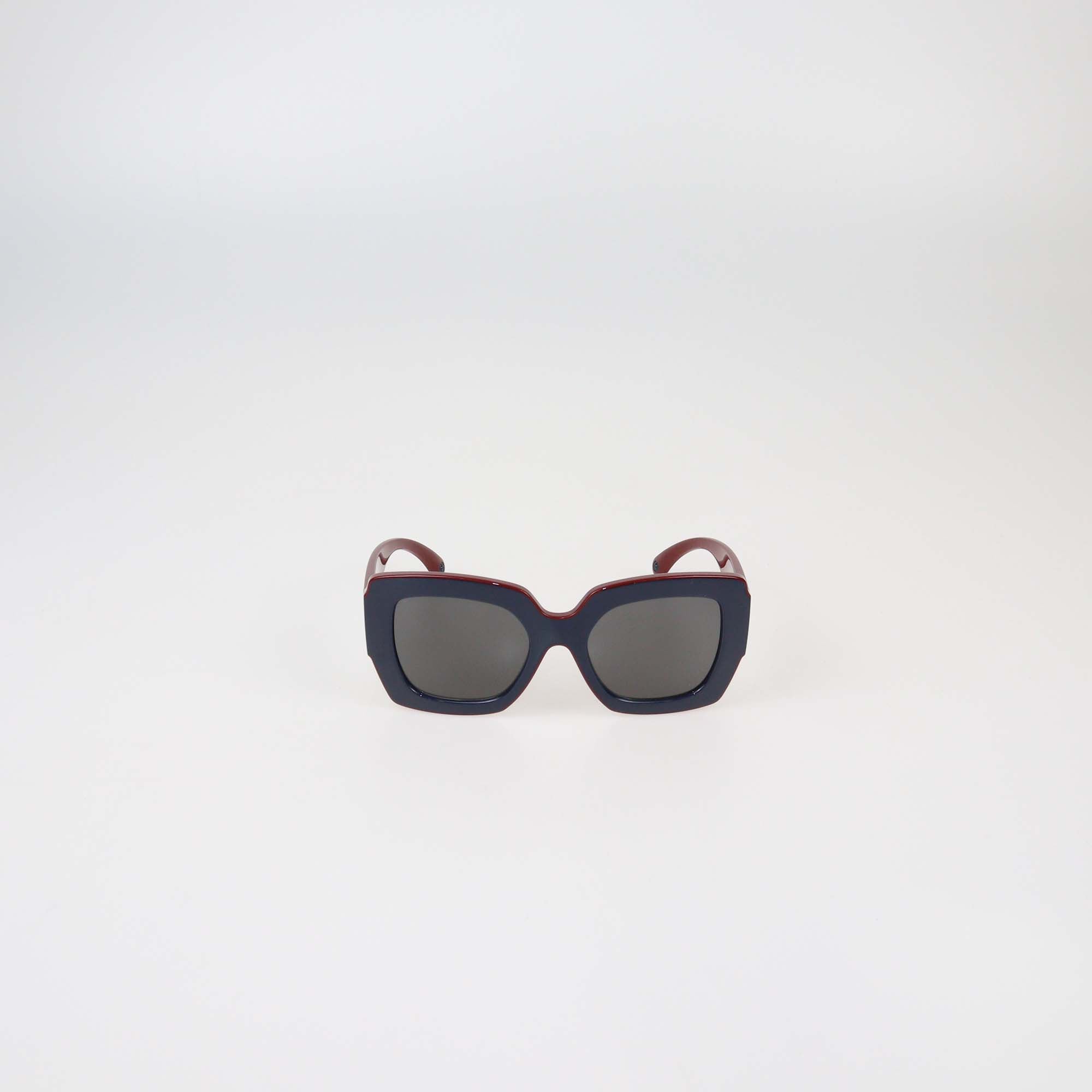 Chanel Blue/Burgundy Square Sunglasses