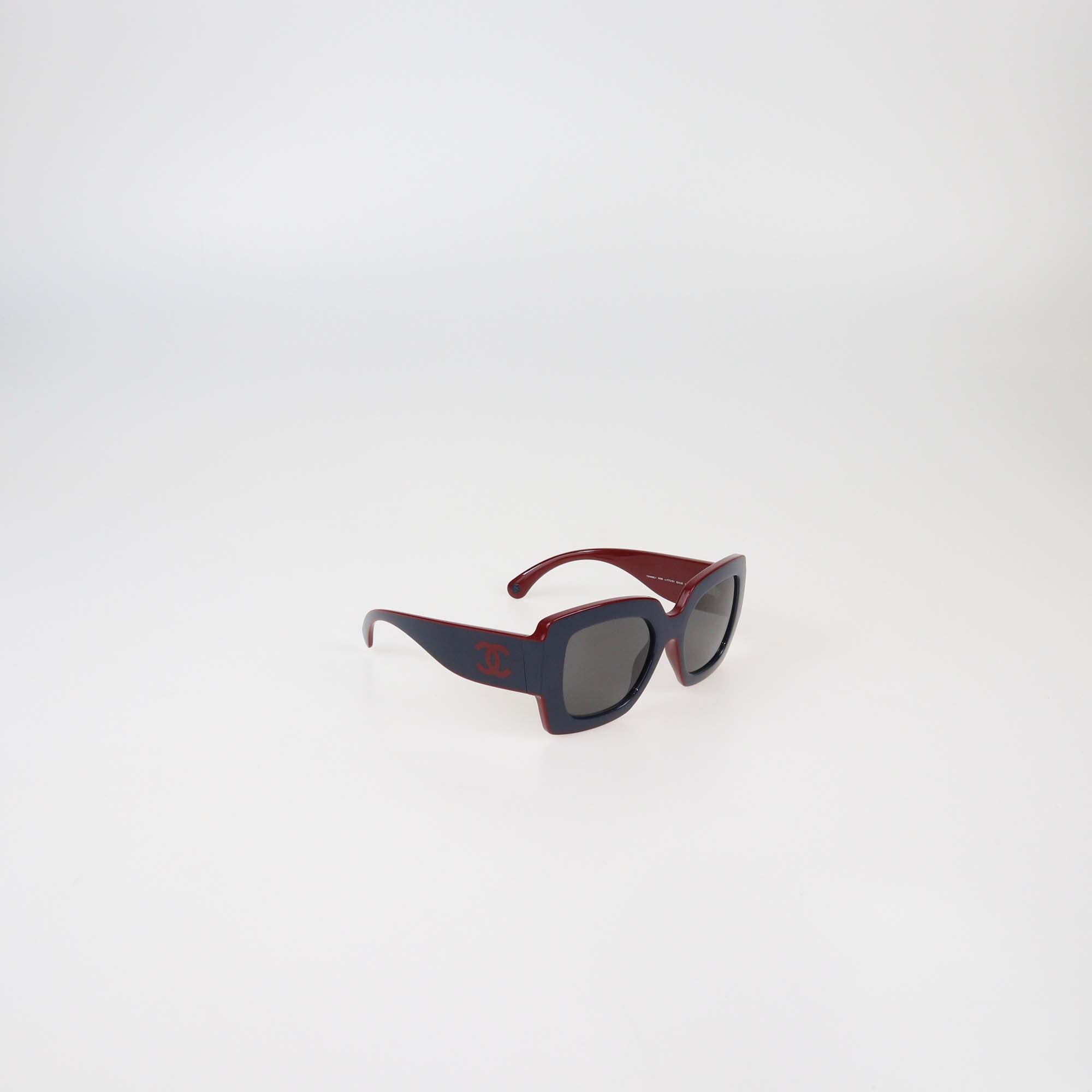 Chanel Blue/Burgundy Square Sunglasses