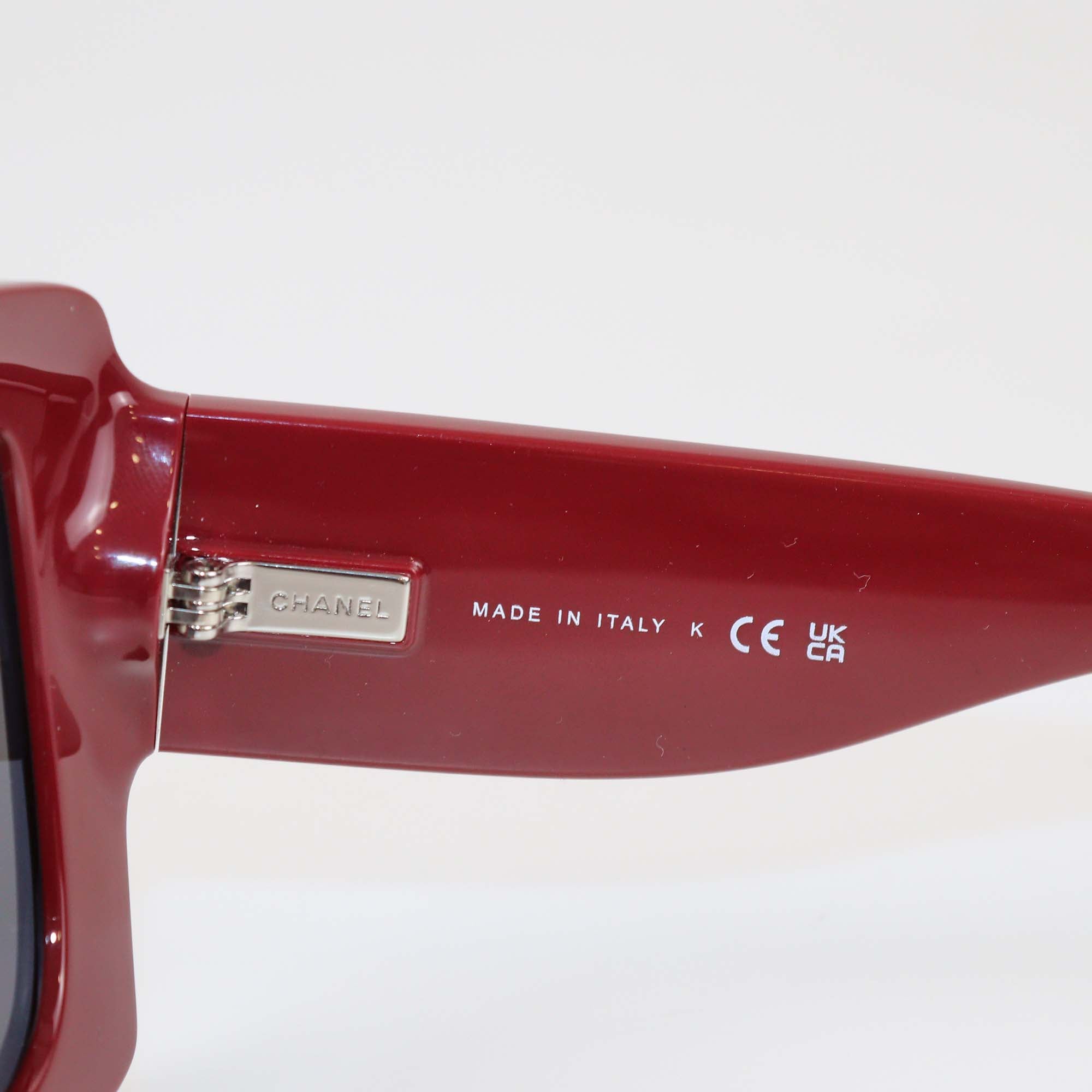 Chanel Blue/Burgundy Square Sunglasses