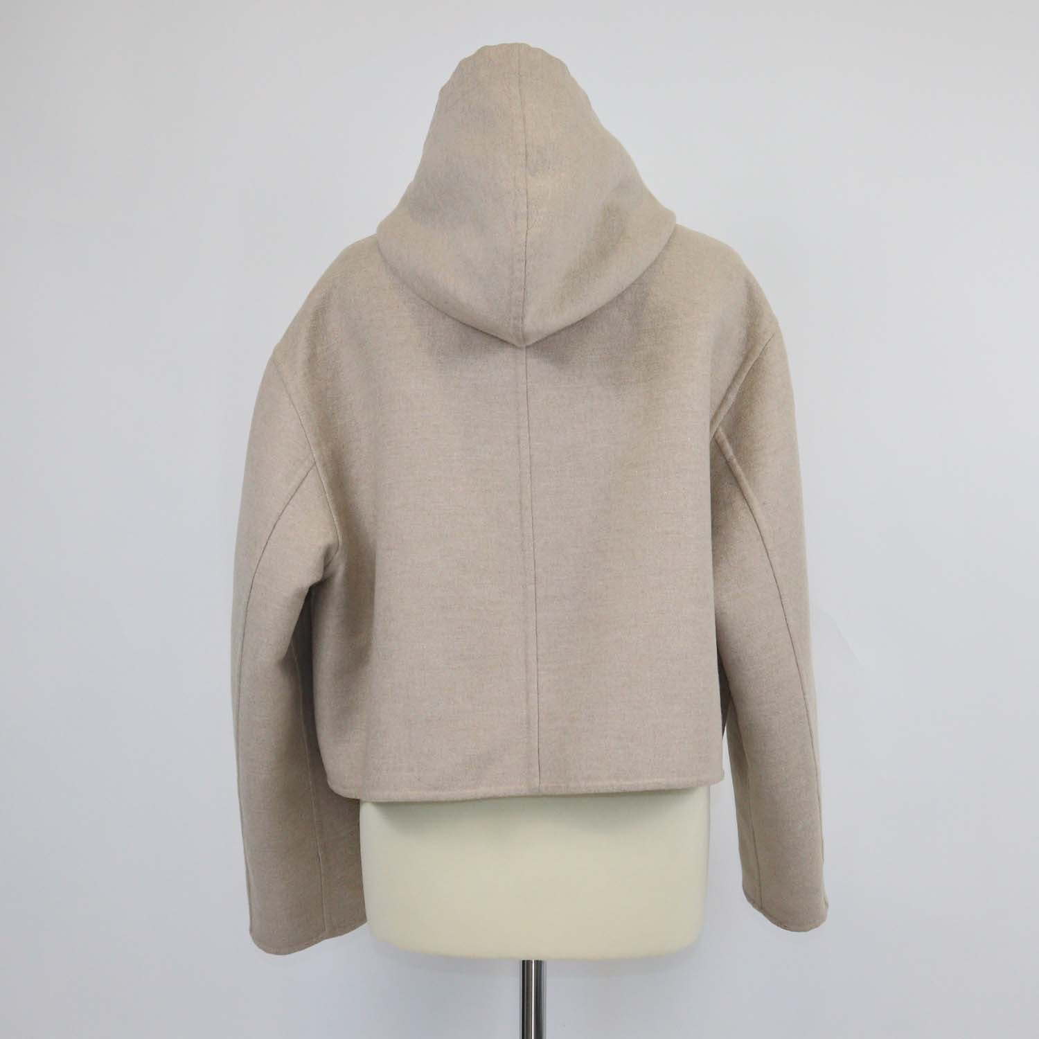 Loewe Beige Wool Melton Hooded Short Coat