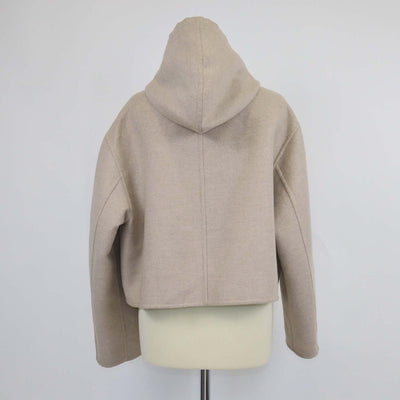 Loewe Beige Wool Melton Hooded Short Coat