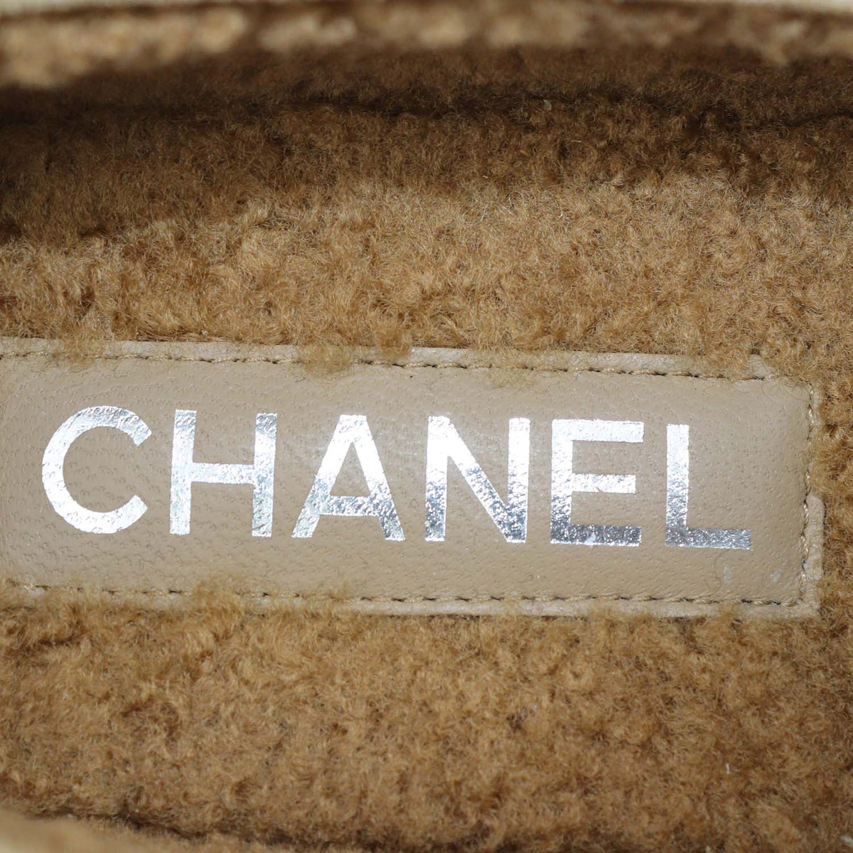 Chanel Tan Suede and Shearling Lined CC Logo Loafers