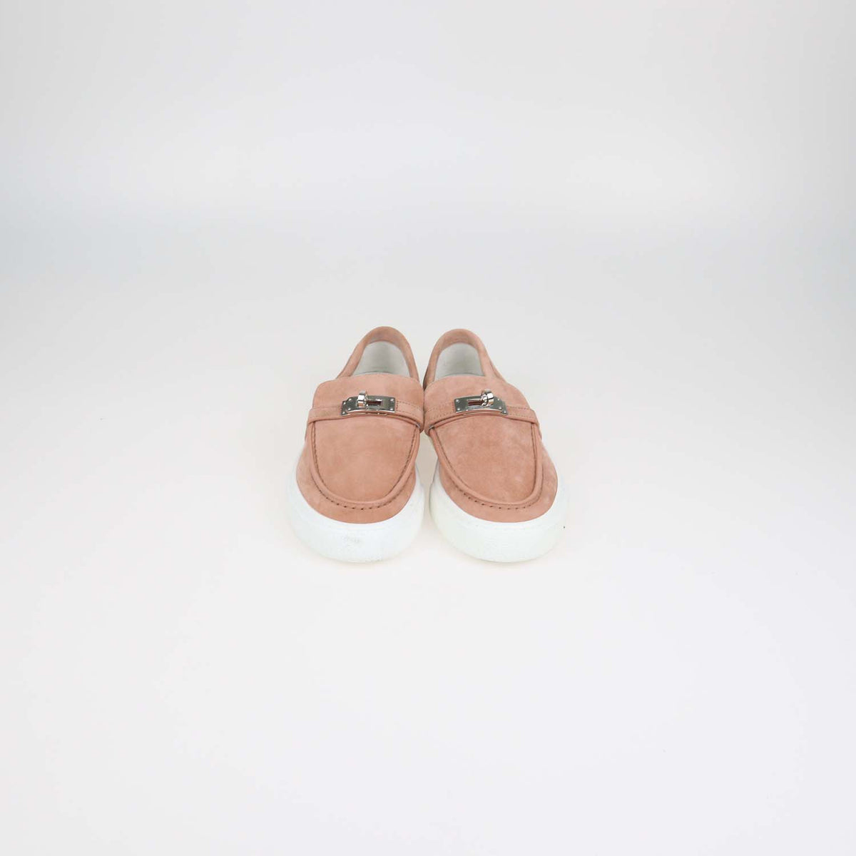 Hermes Nude Suede Game Slip-On Sneakers