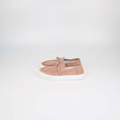 Hermes Nude Suede Game Slip-On Sneakers