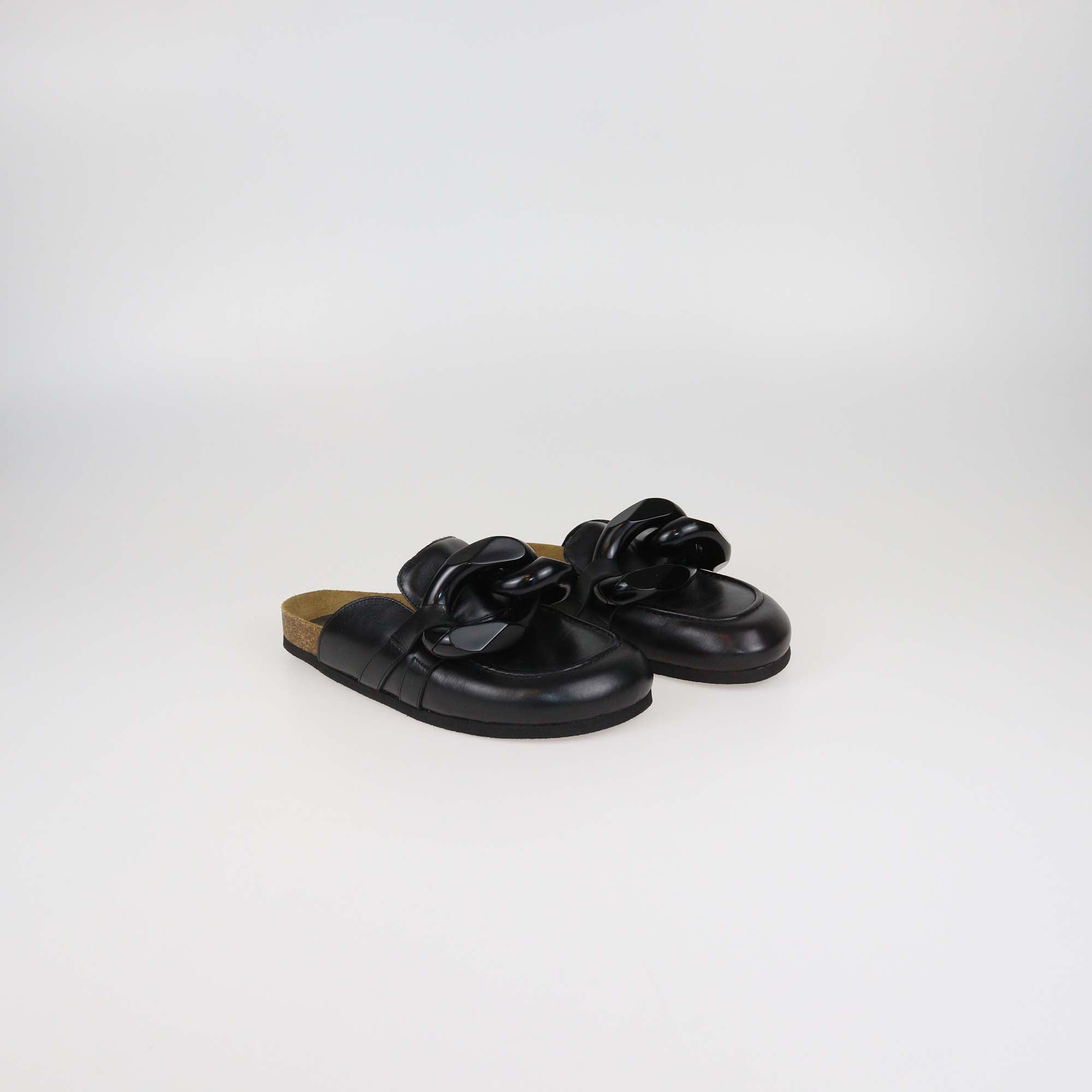 JW Anderson Black Leather Chain Mules