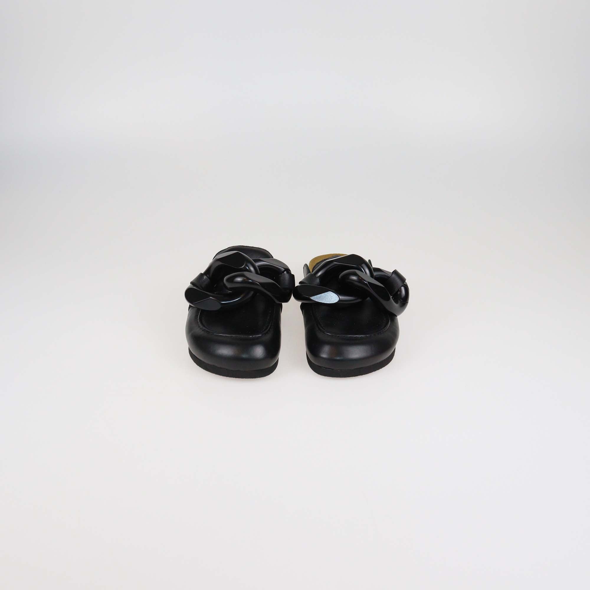 JW Anderson Black Leather Chain Mules