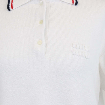 Miu Miu White Terry Cloth Polo Shirt