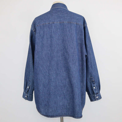 Valentino Navy Blue Denim VLogo Long Sleeve Chambray Shirt