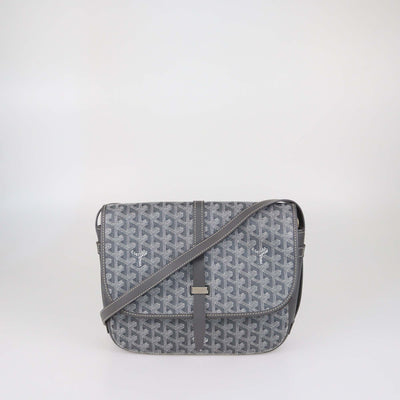 Goyard Grey Goyardine Coated Canvas Belvedere MM Bag