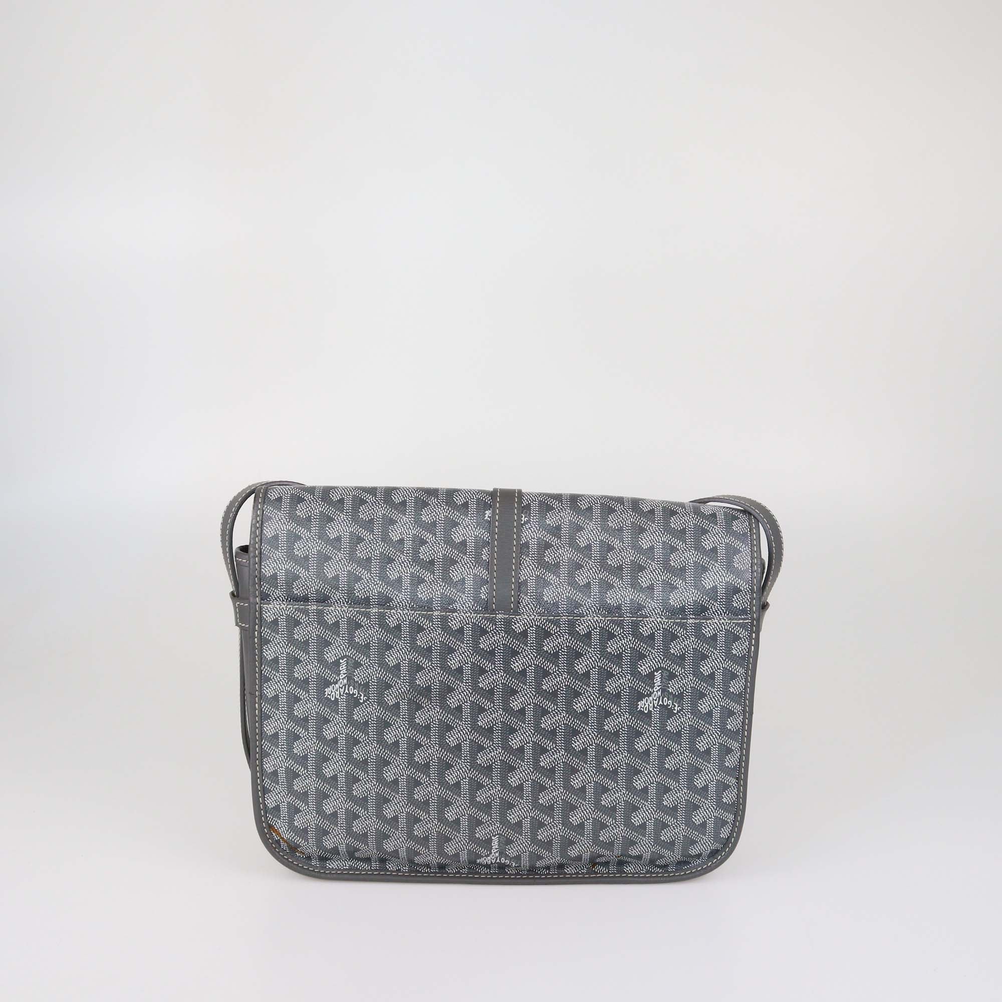 Goyard Grey Goyardine Coated Canvas Belvedere MM Bag