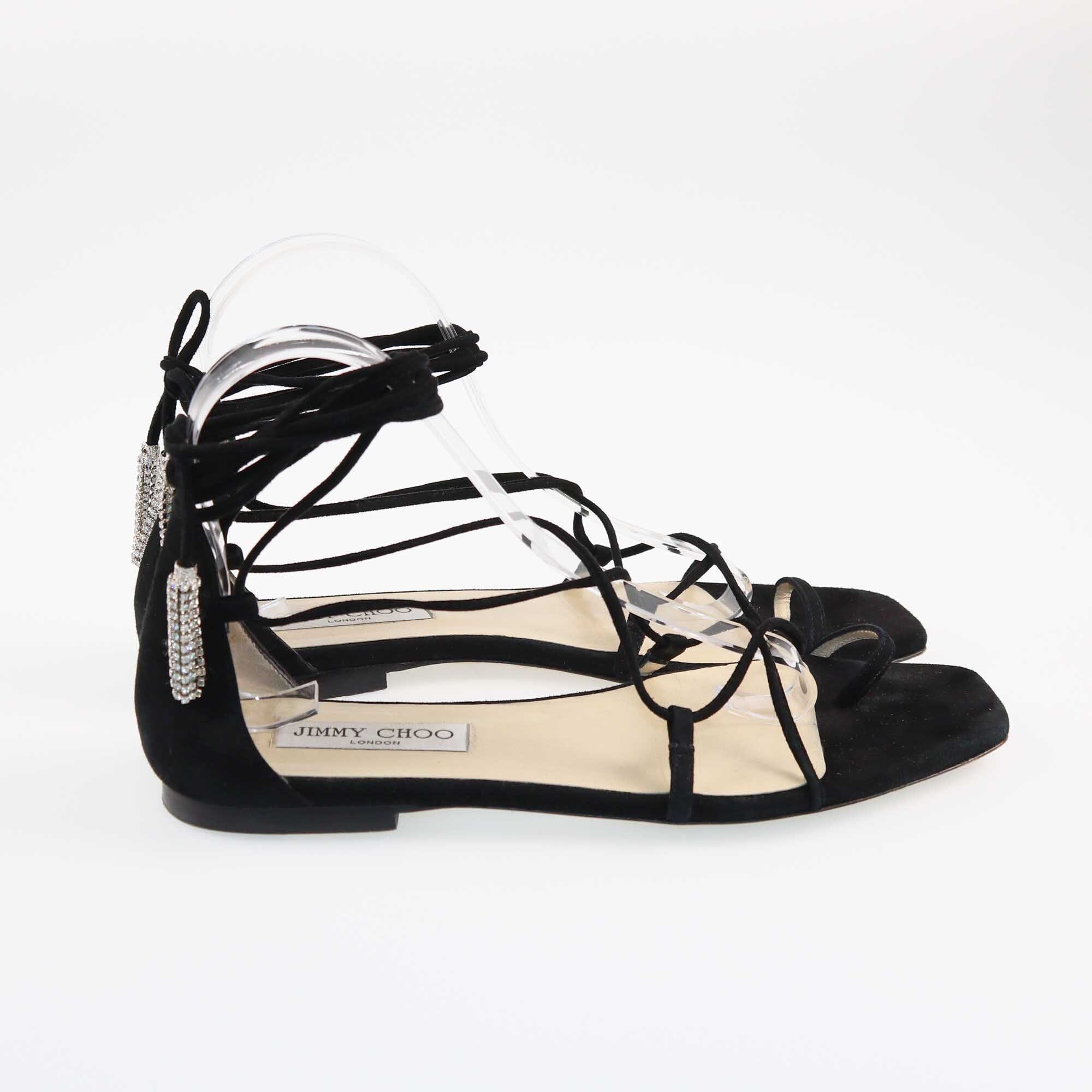 Jimmy Choo Black Tao Flat Sandals Shoes Jimmy Choo 