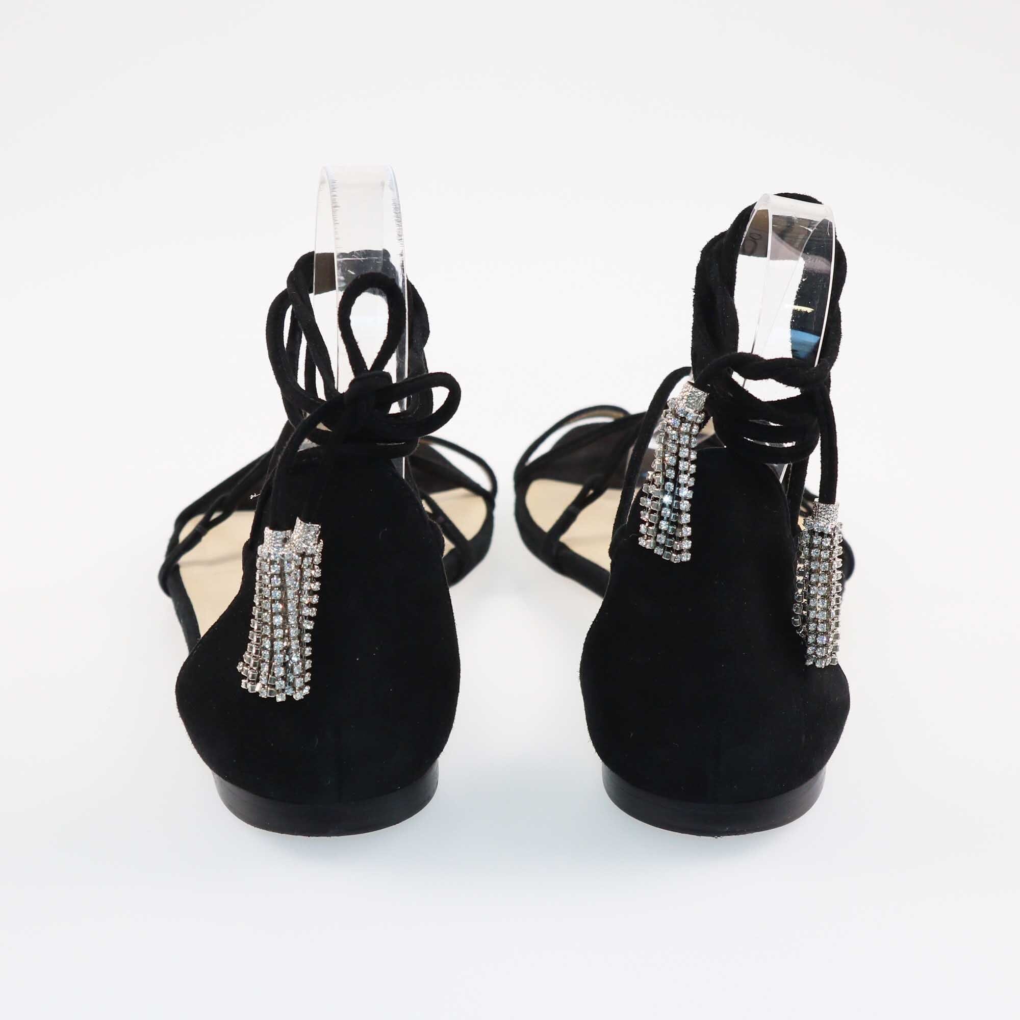 Jimmy Choo Black Tao Flat Sandals Shoes Jimmy Choo 