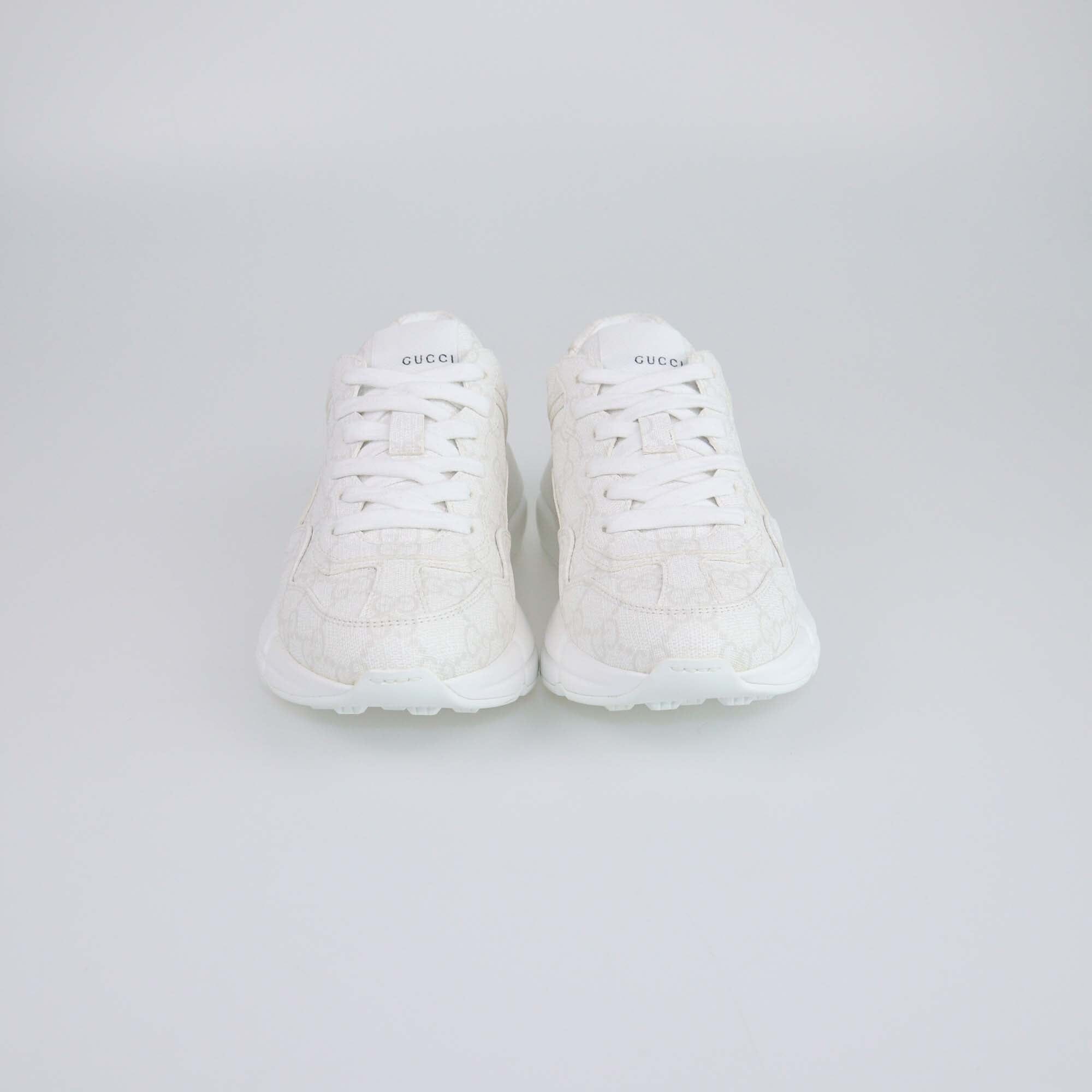 Gucci White GG Supreme Rhyton Sneakers Womens Gucci 