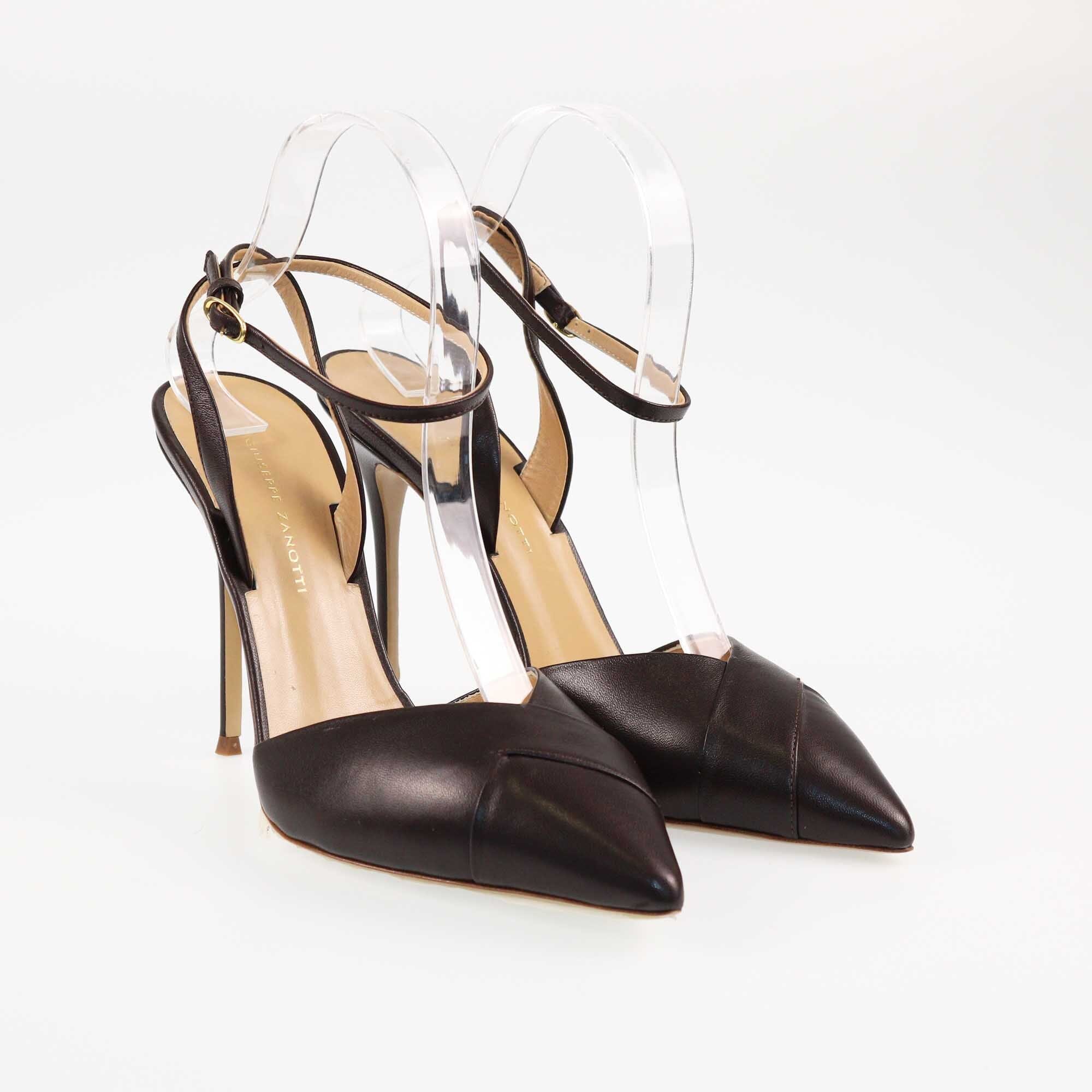 Giuseppe Zanotti Dark Brown Slingback Pumps Shoes Guiseppe Zanoti 