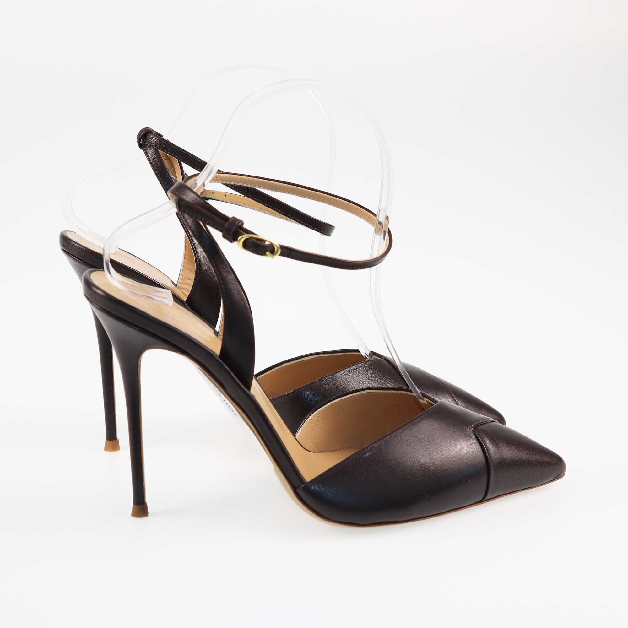 Giuseppe Zanotti Dark Brown Slingback Pumps Shoes Guiseppe Zanoti 