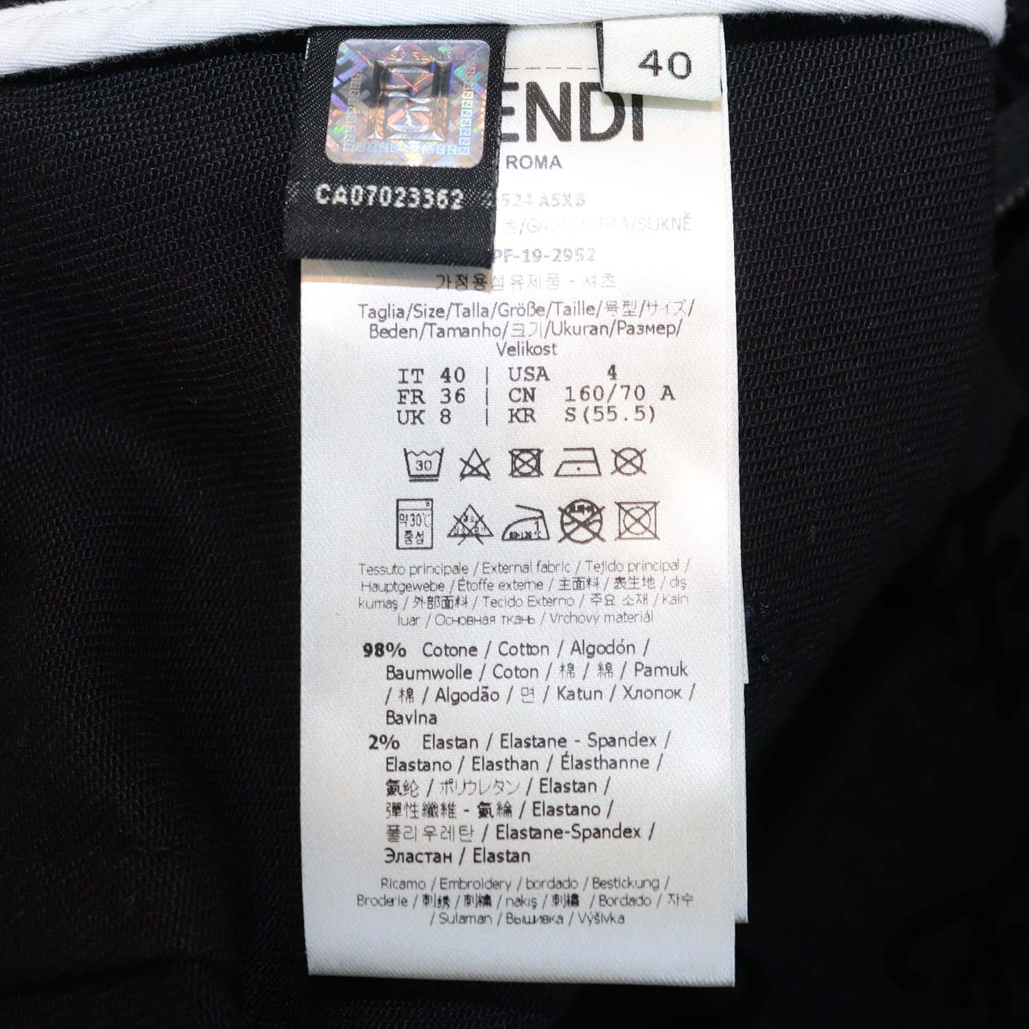 Fendi Black Denim Pleated Karligraphy FF Mini Skirt