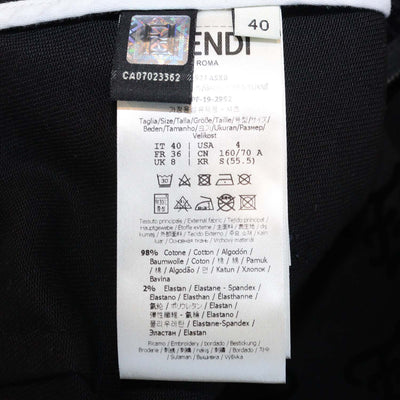 Fendi Black Denim Pleated Karligraphy FF Mini Skirt
