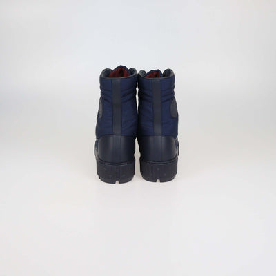 Hermes Black Leather and Nylon Fresh Combat Boots