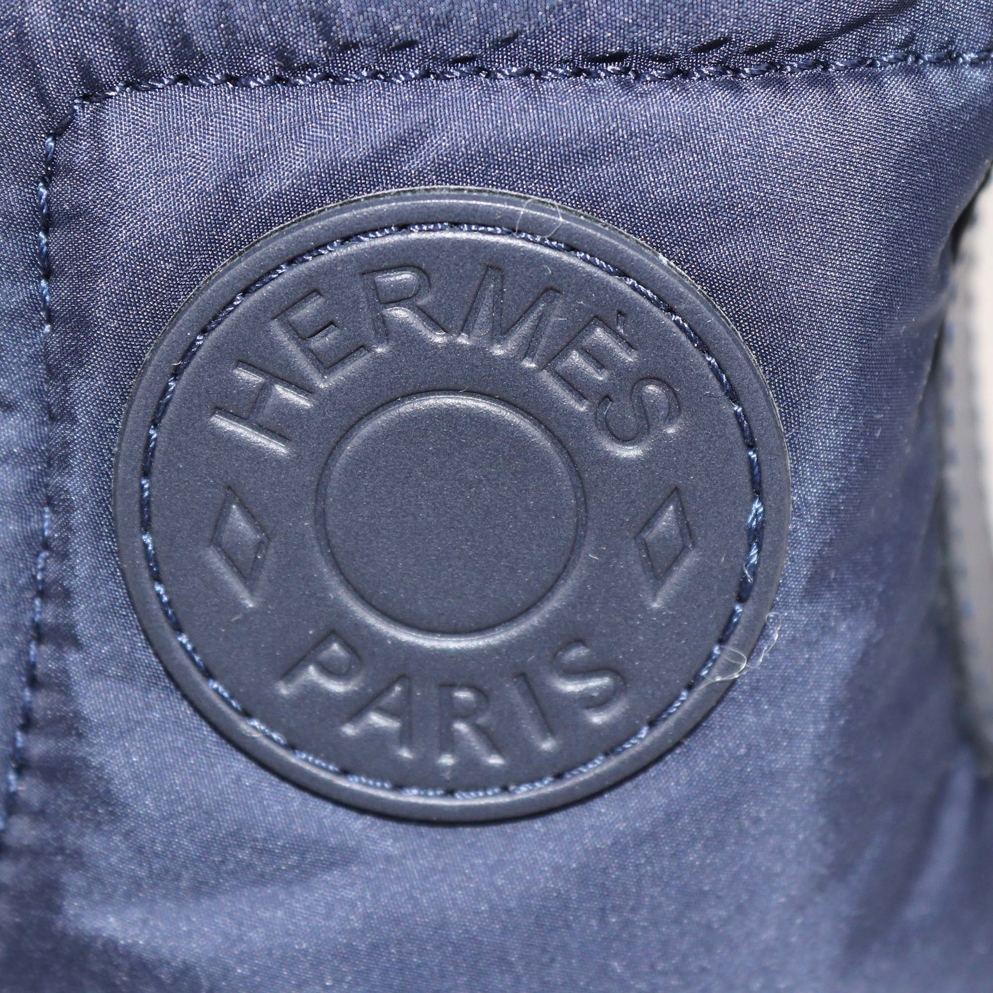 Hermes Black Leather and Nylon Fresh Combat Boots