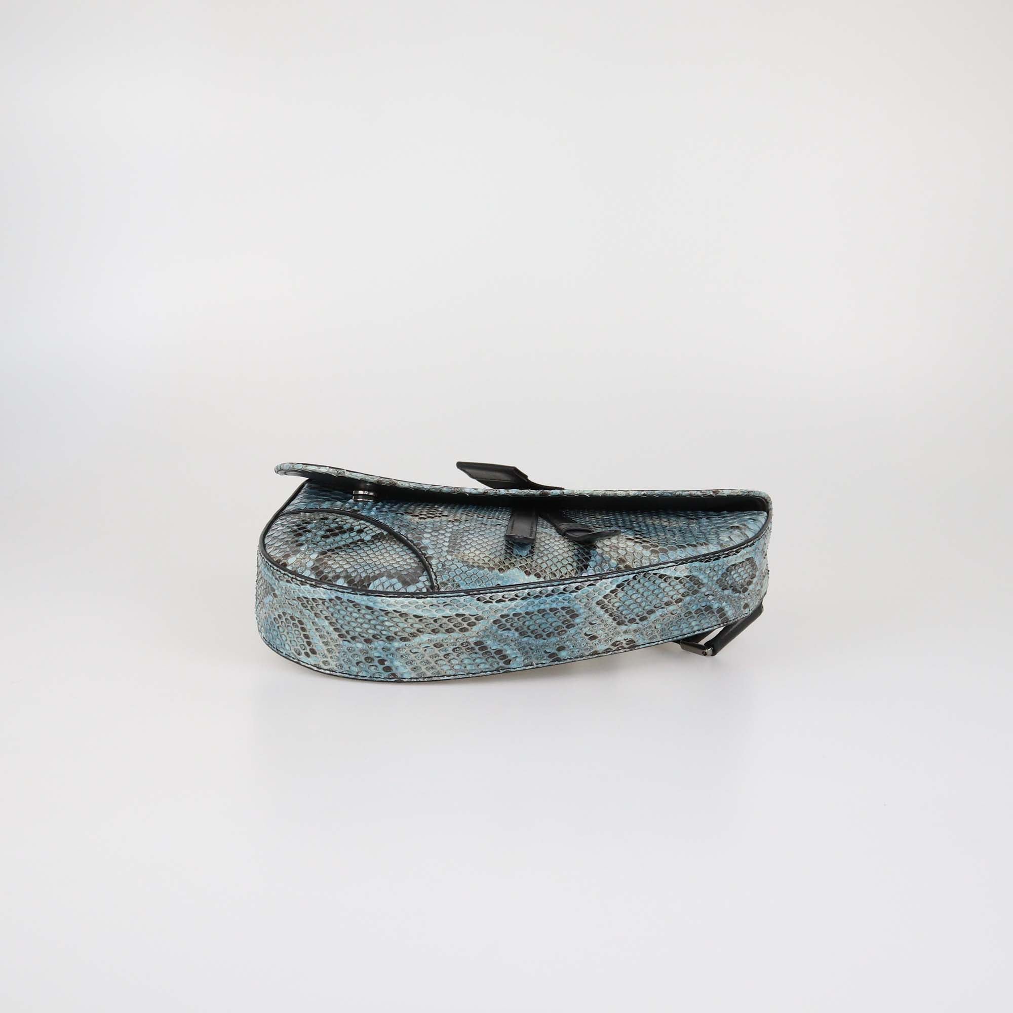 Dior Homme Blue Python Saddle Bag