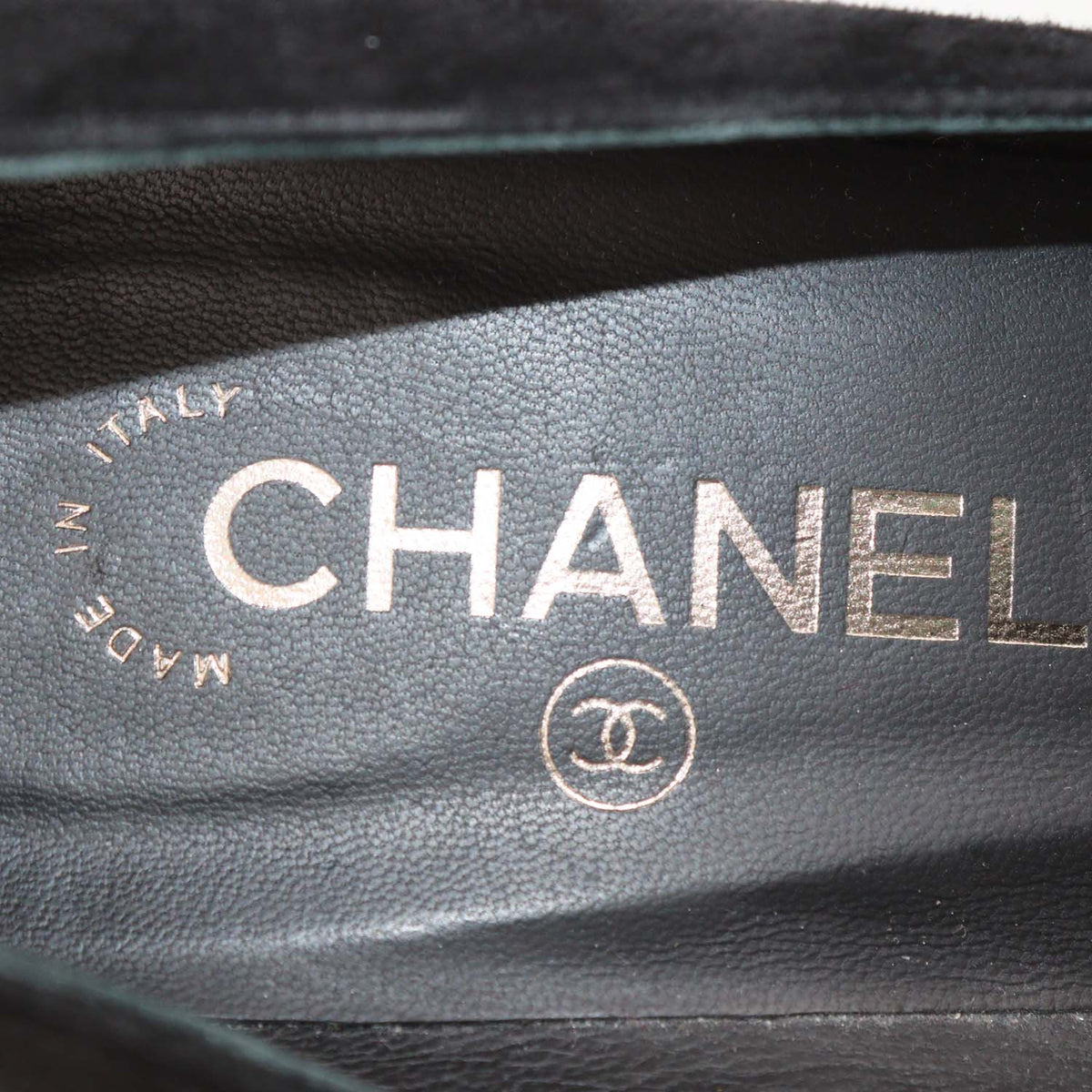 Chanel Black Suede Cap Toe Pointed Toe Pumps