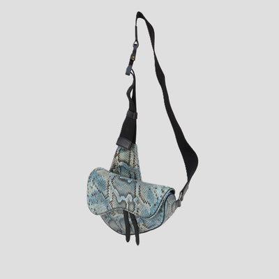 Dior Homme Blue Python Saddle Bag