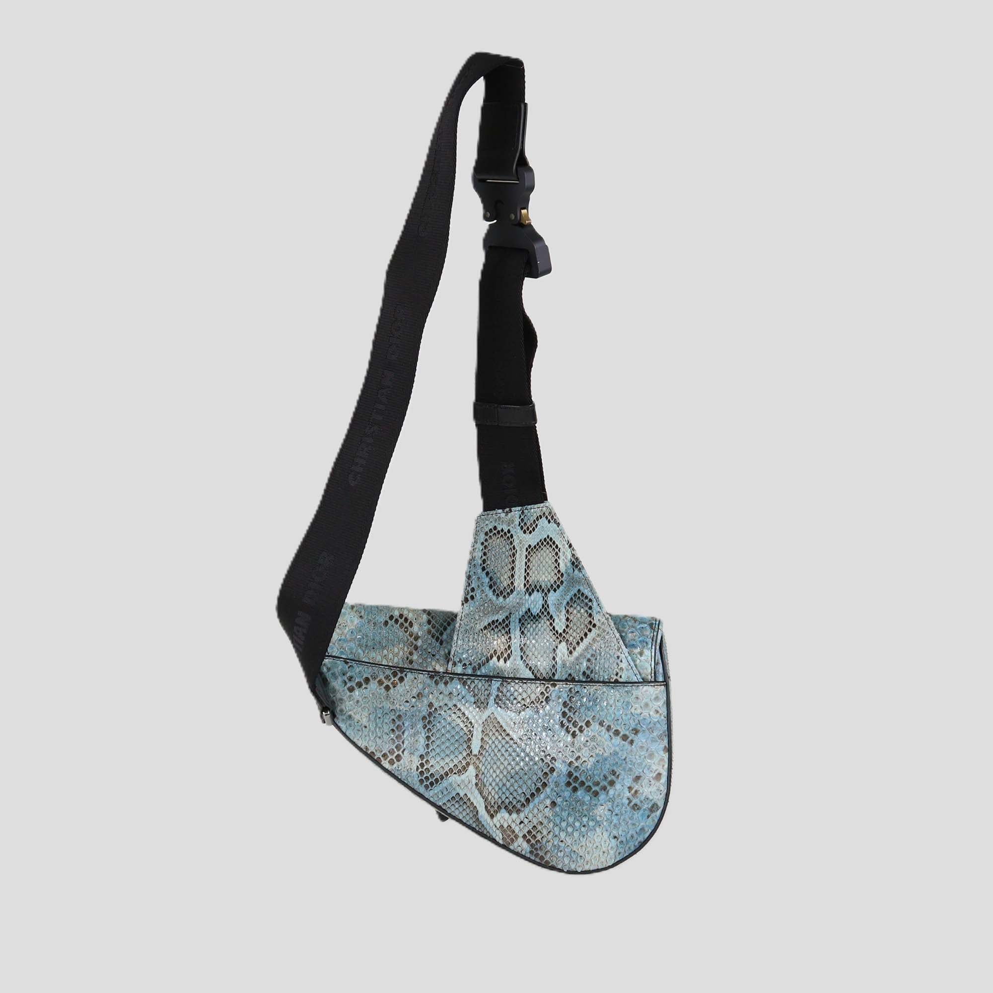 Dior Homme Blue Python Saddle Bag