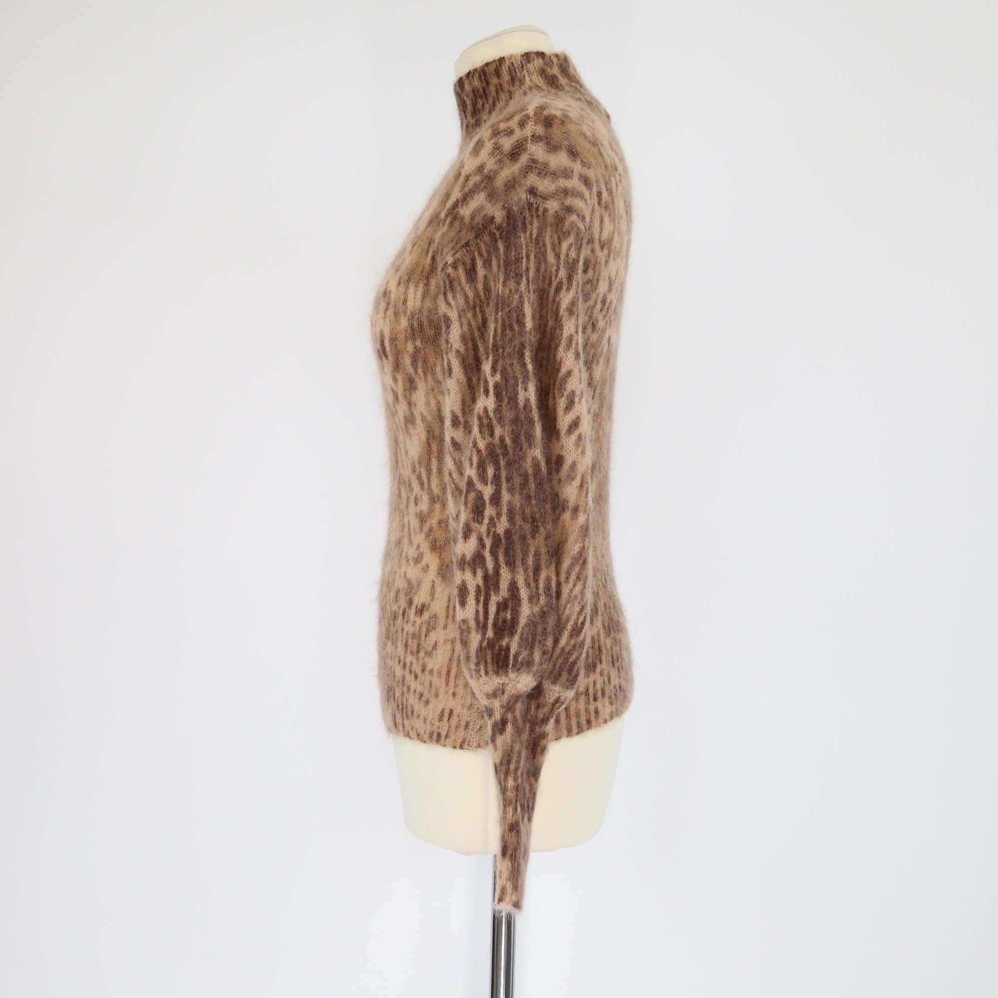 Zimmermann Brown Leopard Print Mohair Knit Sweater
