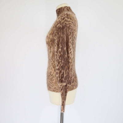 Zimmermann Brown Leopard Print Mohair Knit Sweater
