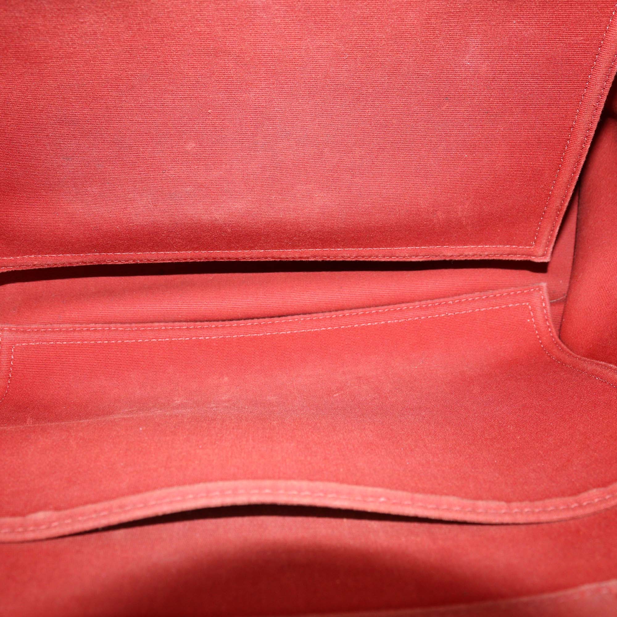 Hermes Red Canvas Cabag Elan PM Tote Bag