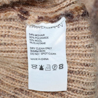 Zimmermann Brown Leopard Print Mohair Knit Sweater