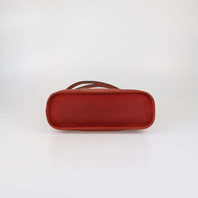 Hermes Red Canvas Cabag Elan PM Tote Bag