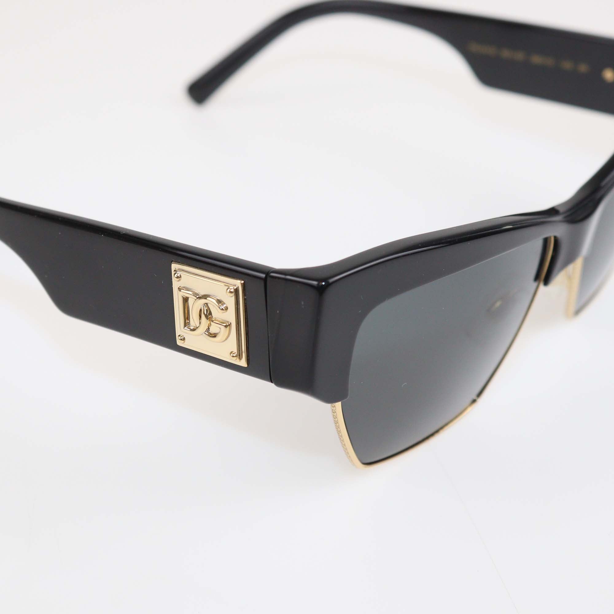 Dolce & Gabbana Black Acetate Cat Eye Sunglasses