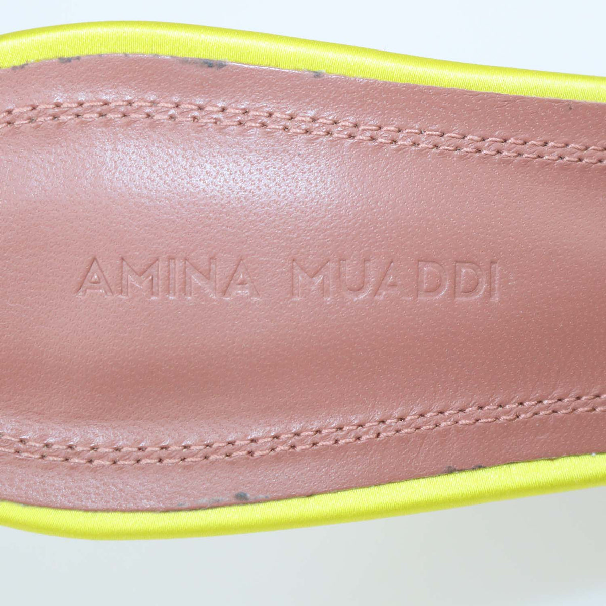 Amina Muaddi Citrine Yellow Crystal Lupita Mule Sandals