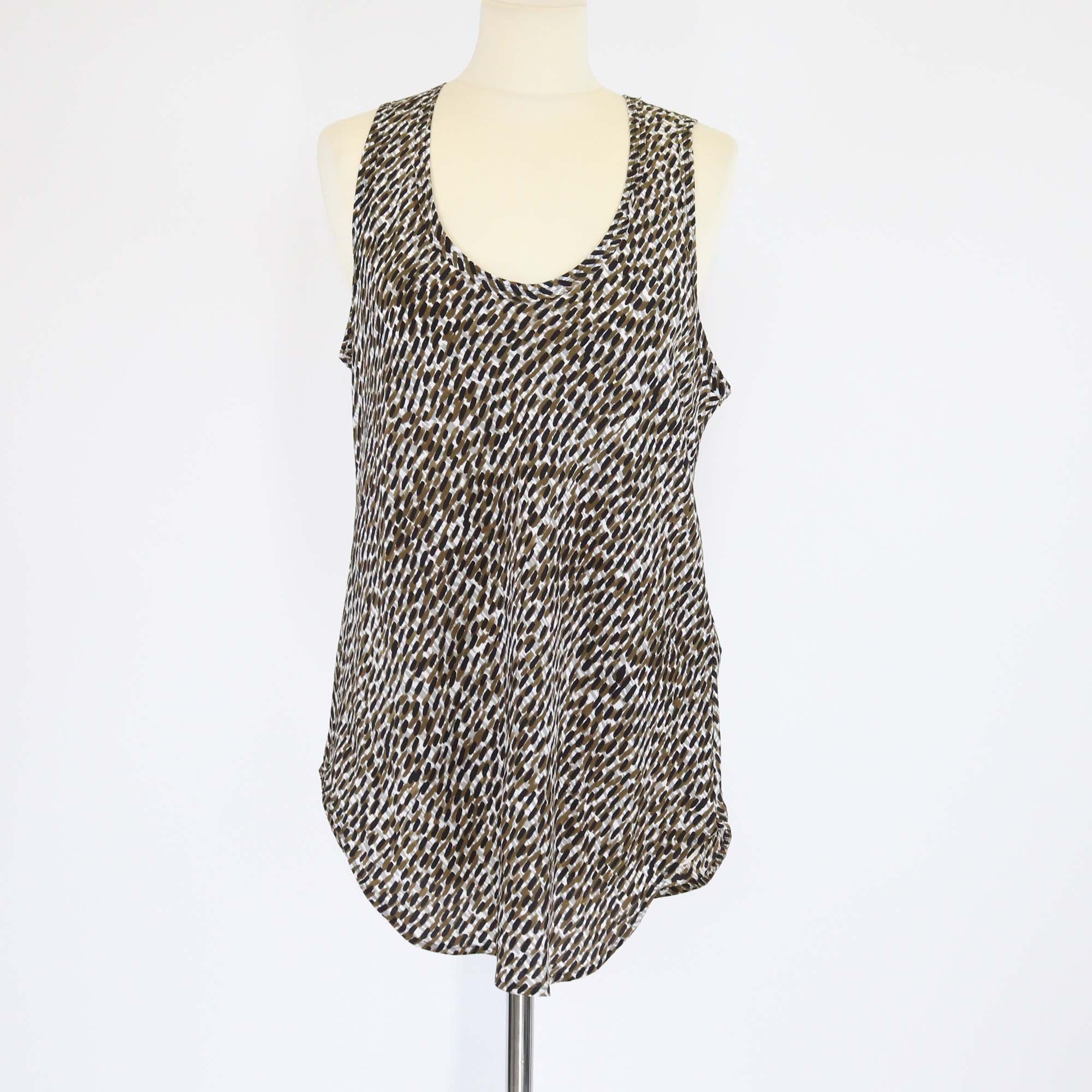 Burberry Brit Sand Printed Silk Sleeveless Top