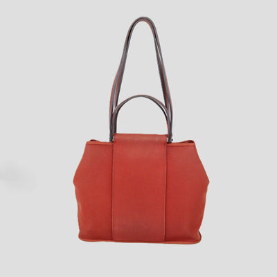 Hermes Red Canvas Cabag Elan PM Tote Bag