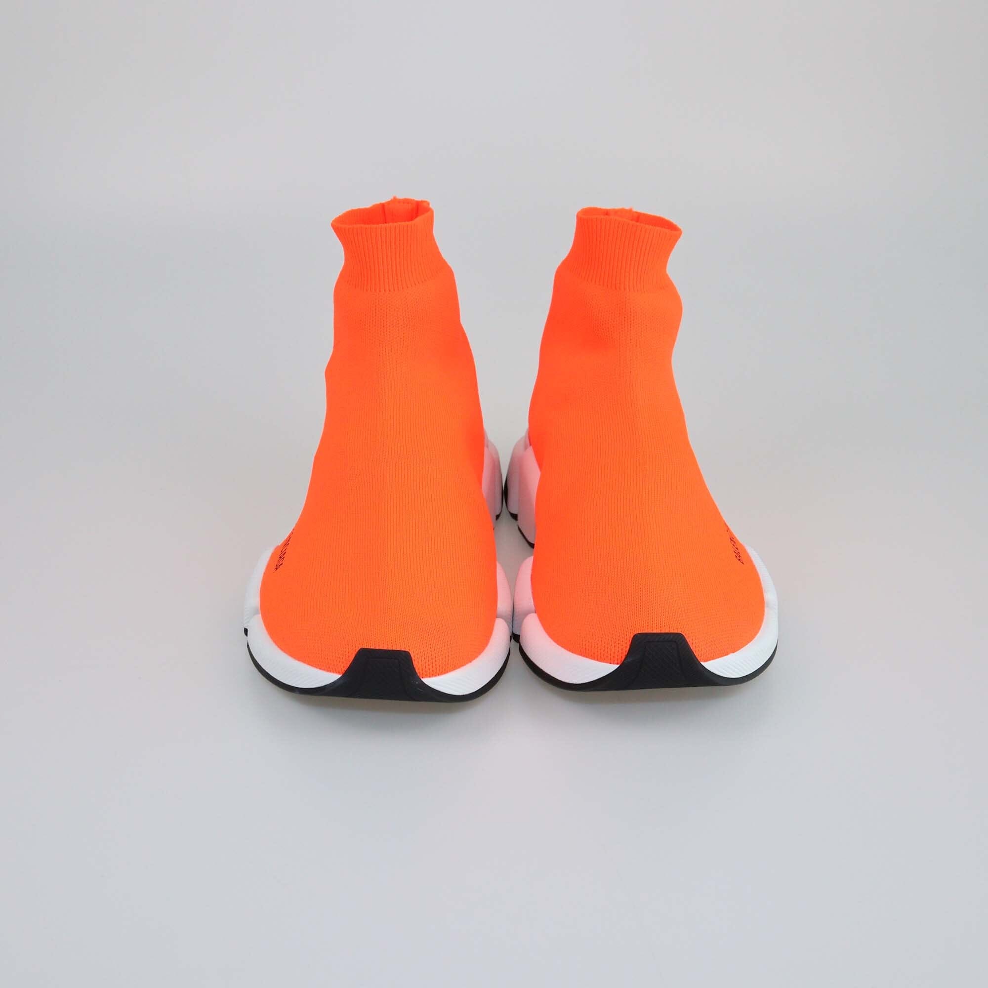 Balenciaga Neon Orange Speed 2.0 Sock Sneakers Mens Balenciaga 