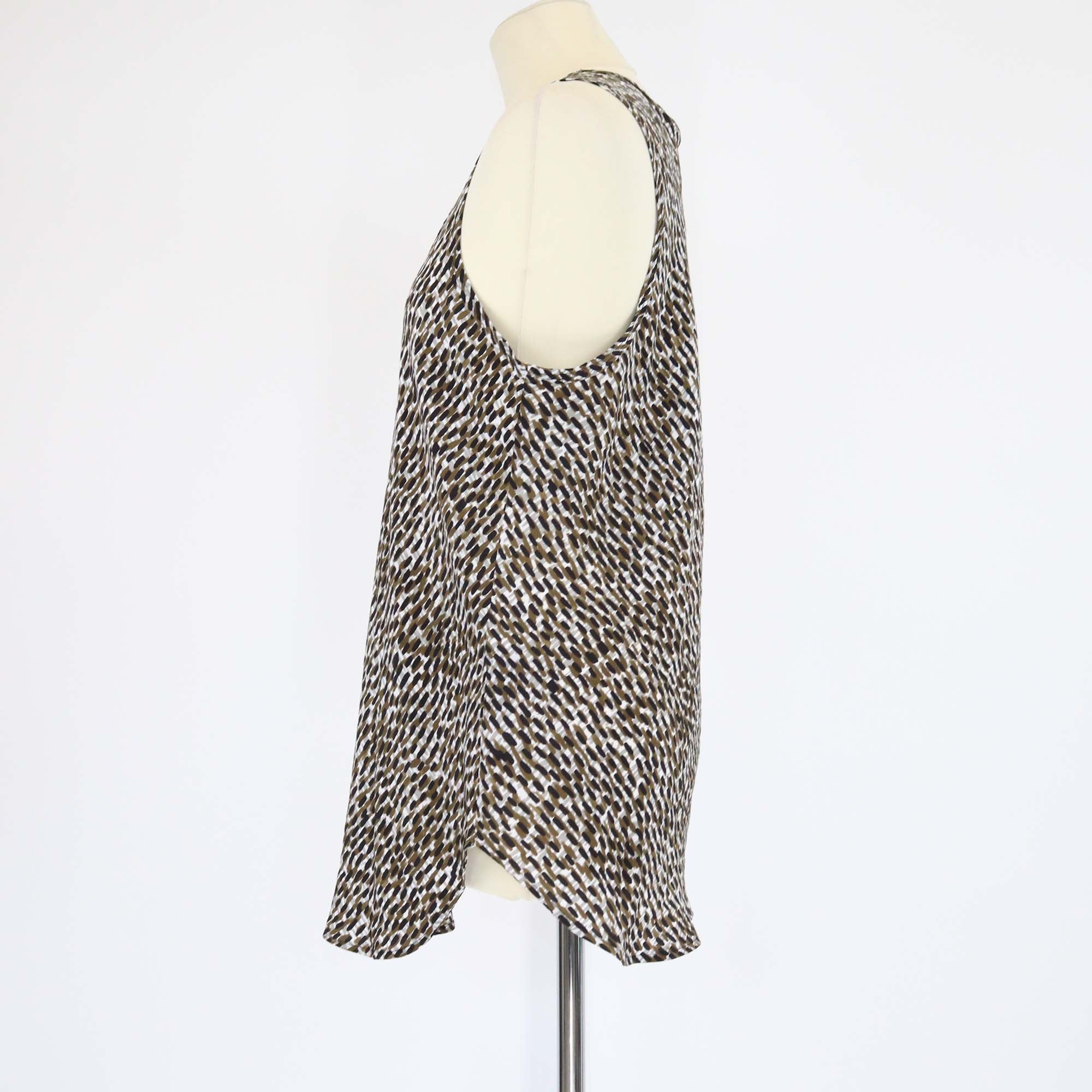 Burberry Brit Sand Printed Silk Sleeveless Top