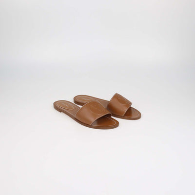 Louis Vuitton Brown Leather Lock It Flat Sandals