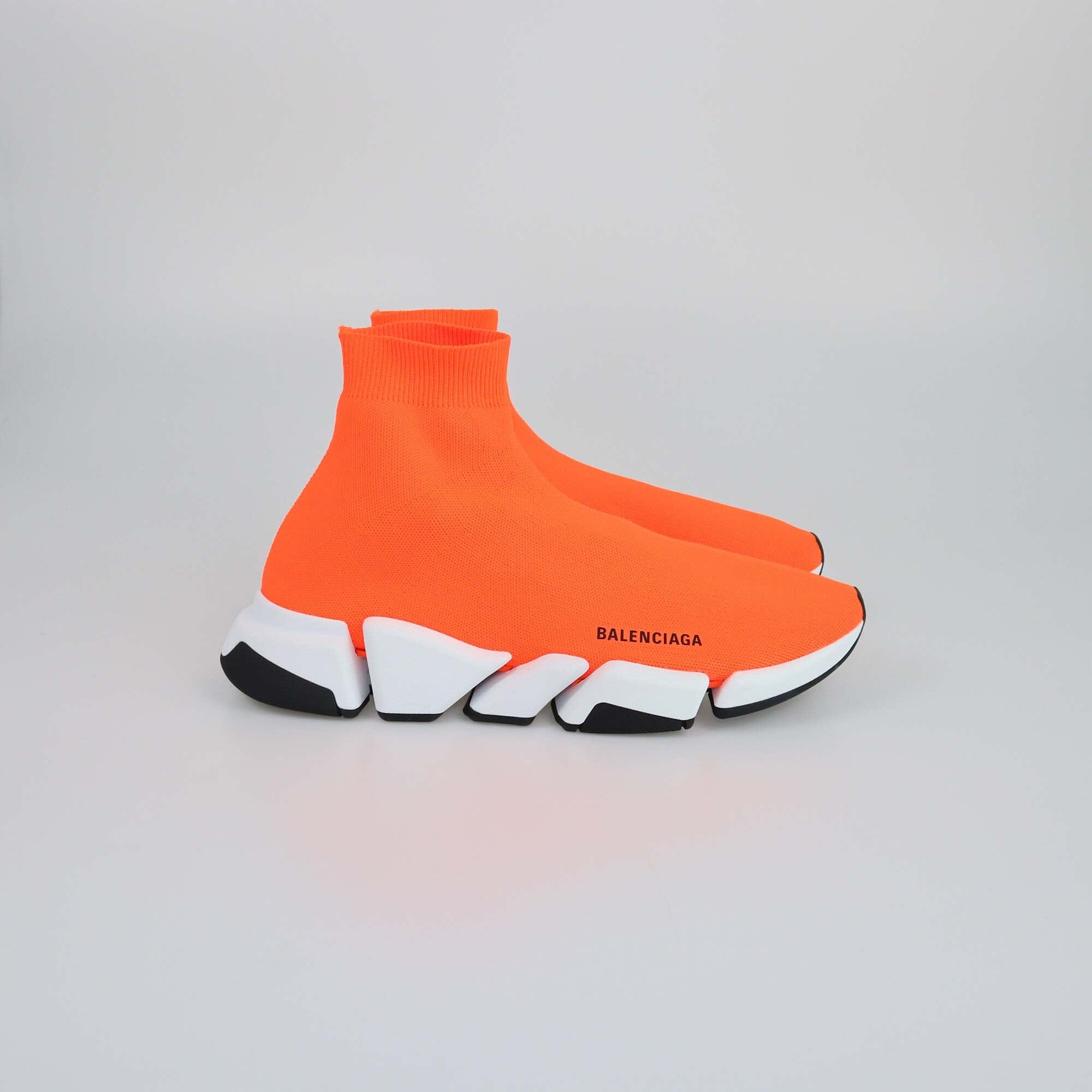 Balenciaga Neon Orange Speed 2.0 Sock Sneakers