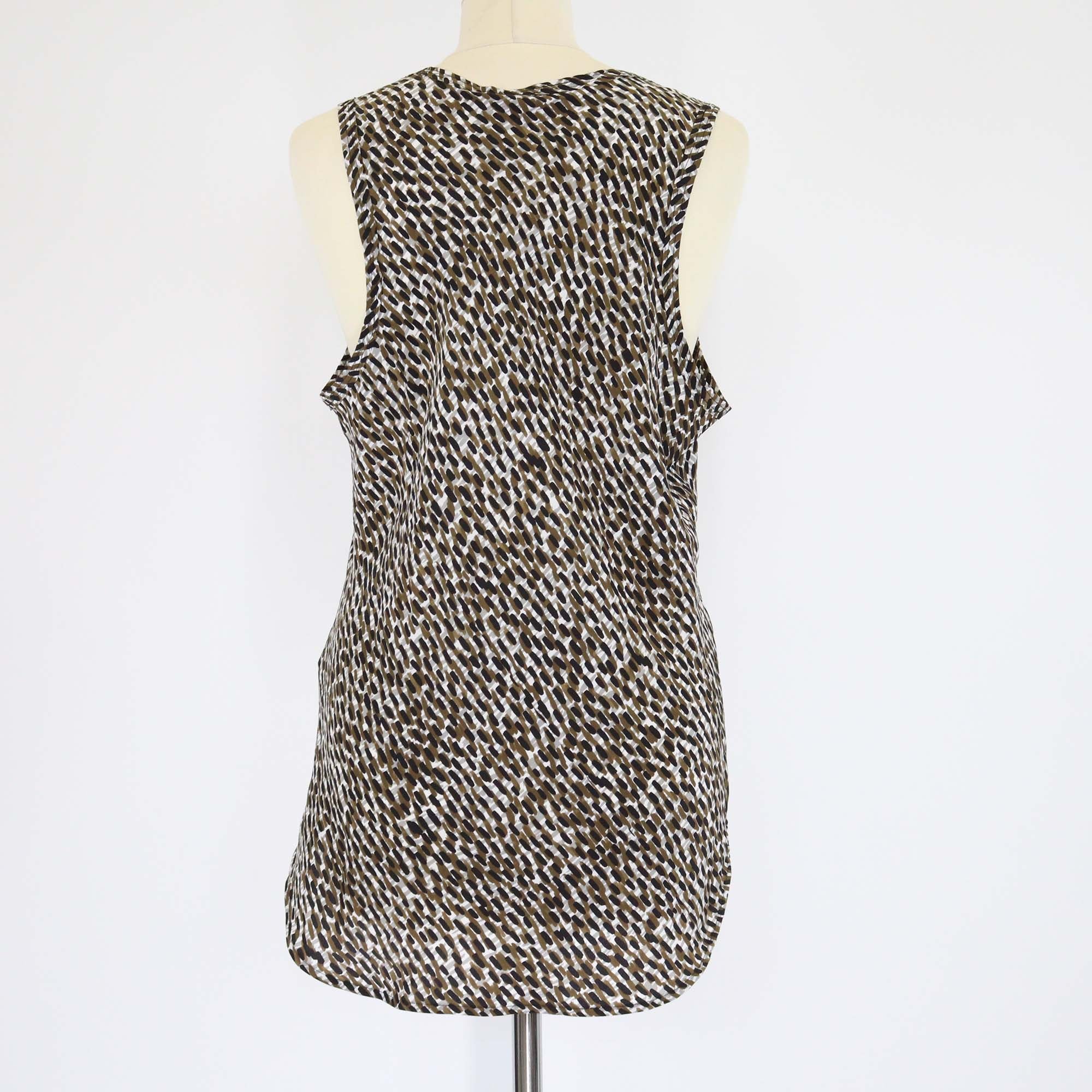 Burberry Brit Sand Printed Silk Sleeveless Top