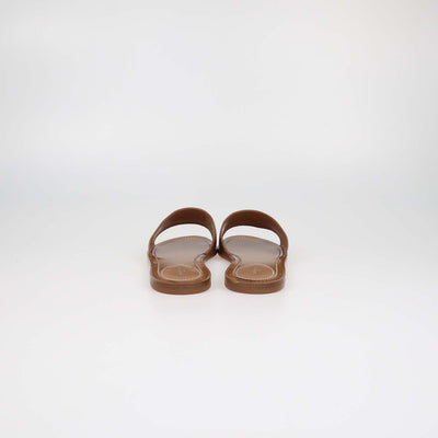 Louis Vuitton Brown Leather Lock It Flat Sandals