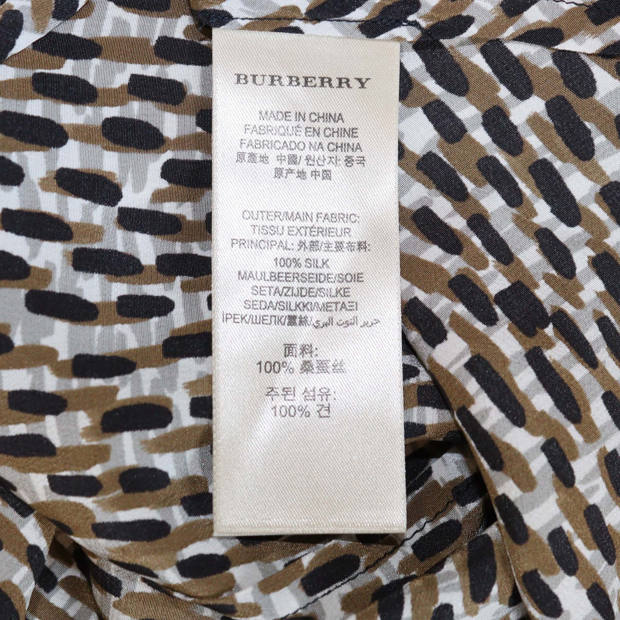 Burberry Brit Sand Printed Silk Sleeveless Top