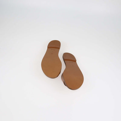 Louis Vuitton Brown Leather Lock It Flat Sandals
