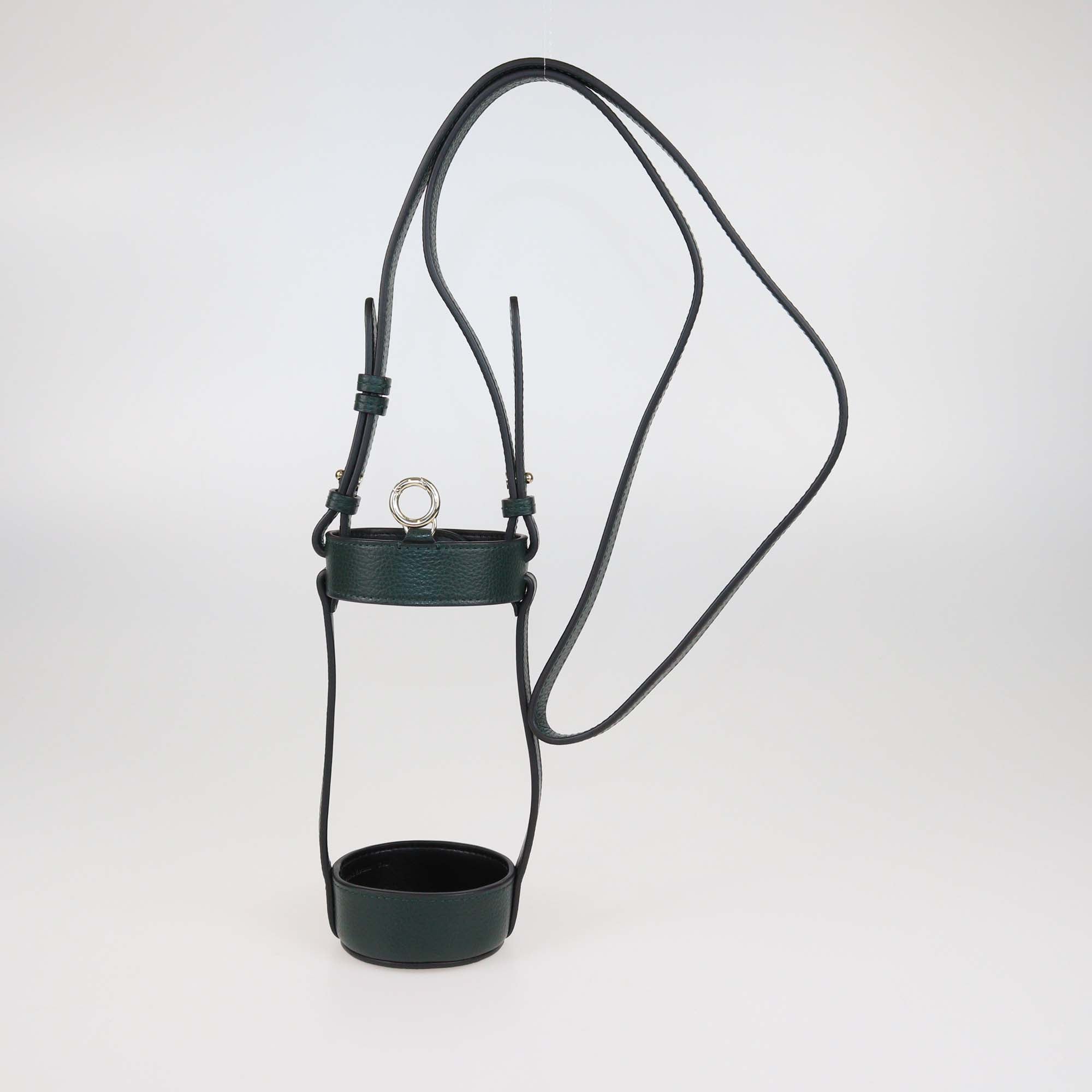 Mulberry Green Leather Crossbody Bottle Holder