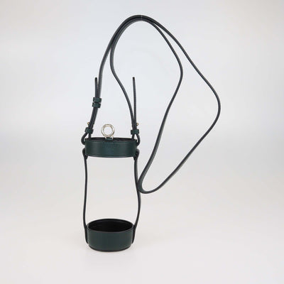 Mulberry Green Leather Crossbody Bottle Holder