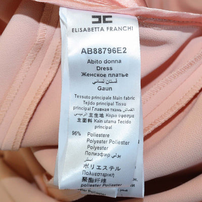 Elisabetta Franchi Pink Crepe Belt Sleeveless Dress