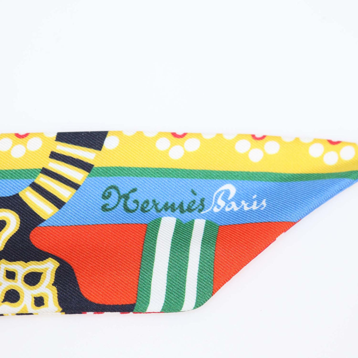 Hermes Multicolor Silk Fantaisie d'Etriers Twilly Scarf